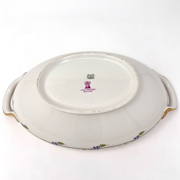 TV Tressemanes & Vogt Limoges France Stern Brothers Oval Covered Vegetable Dish - Picture 8 of 11